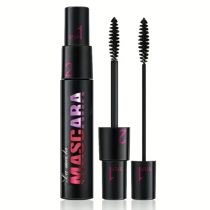New 1+ 2 Mascara Double Effect Modulation Mascara 2-in-1 Lengthening, Thick Curl Big Eye Mascara