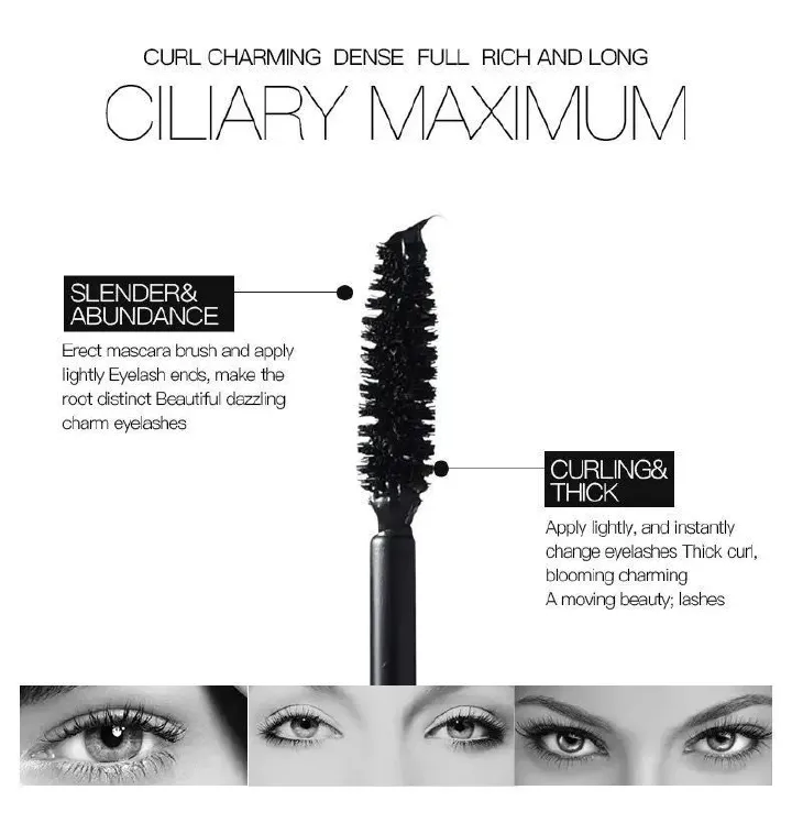 New 1+ 2 Mascara Double Effect Modulation Mascara 2-in-1 Lengthening, Thick Curl Big Eye Mascara