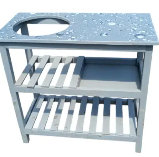 Modern strong and classic kitchen table,Wooden strong Kitchen table with racks. suitable for 6KG cooking Meko.as picture