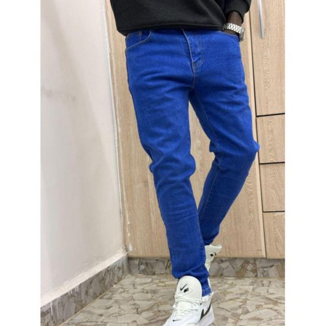 Men slim fit Blue jeans trousers ✅This men side pocket trousers is a high end quality with a slightly stretchy slim fitting design. It Is fashionable and durable. Suitable in all seasons and flexible
