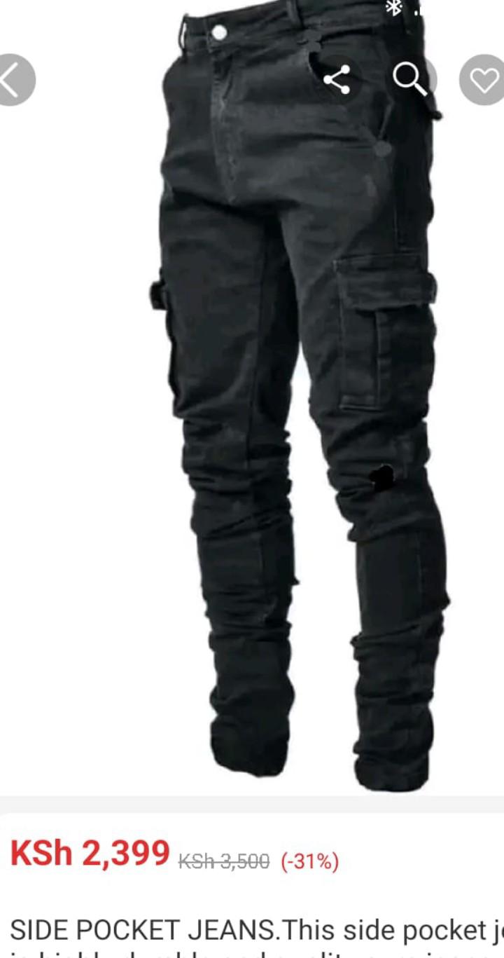 GREY MEN SIDE POCKET JEANS TROUSER ✅This men jeans trouser is a high end quality and slightly stretchy, it is durable and fashionable. It's a hard material jeans marking it's durability. It is flexibl