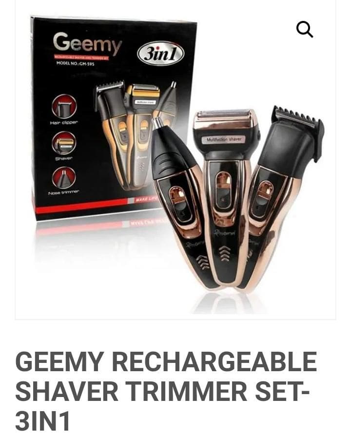 Geemy Rechargeable Smoother Hair Shaving Machine, Shaver- 3 In 1