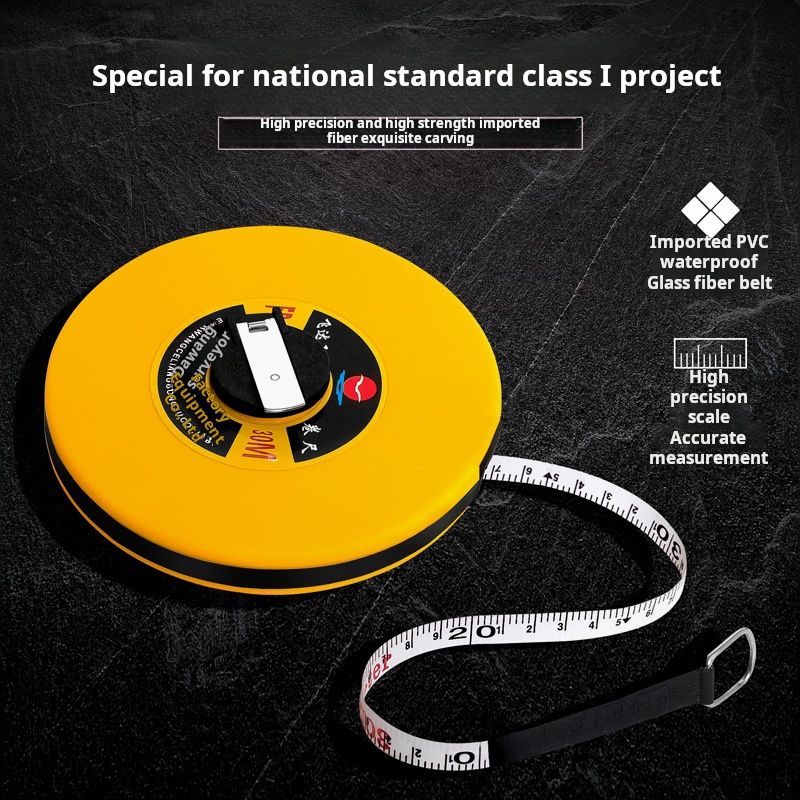 Fiber tape measure, 50m length, durable and flexible for construction, surveying, and large - distance measurements. Easy - to - use, reliable, precise, long - lasting, ideal for professionals and