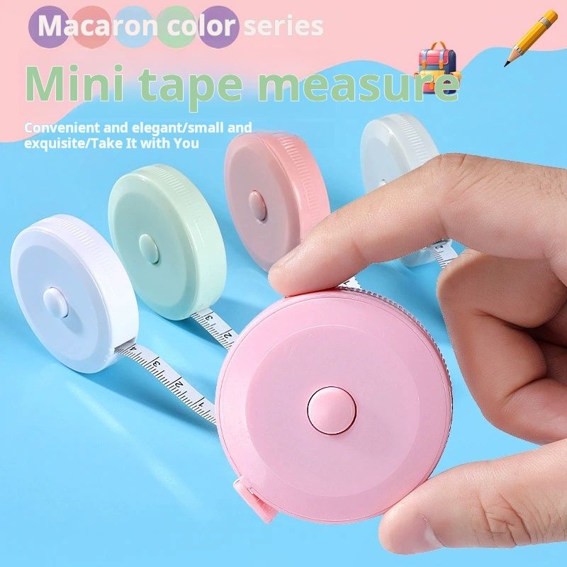 Colorful Retractable Tape Measures, Cute Design, Portable, for Body Measurement, Sewing, Fashion, Lightweight, Durable, Multiple Colors，The item whith (WHITE1+LIGHT BULE1) / BAG
