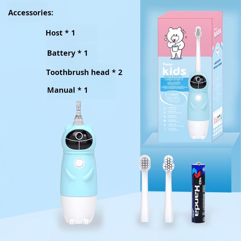 Children's Electric Toothbrush, 2 - 12 Years Old, Cartoon - Shaped, Cute Design, Pink and Blue Colors, Oral Hygiene, Growth Journey, Battery - Operated Toothbrush