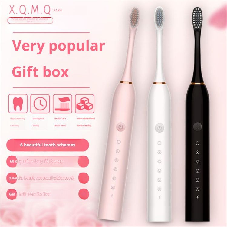 Electric Toothbrush, X.Q.M.Q, Gift Box, 6 Cleaning Modes, 60 - day Battery Life, High - frequency Cleaning, 3D Tooth - cleaning, DuPont Soft Bristles, Teeth Whitening