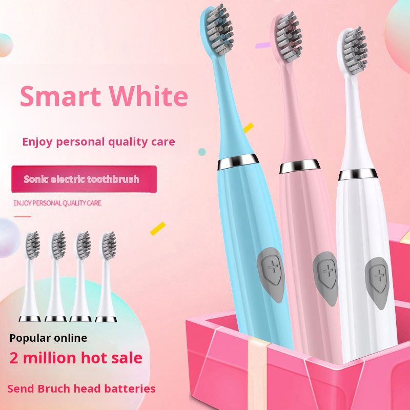 Electric Toothbrush, Smart White Series, Personal Oral Care, Multiple Colors (Blue/Pink), Popular Online, High Sales Volume , Gift - boxed, Includes Brush Heads and Batteries