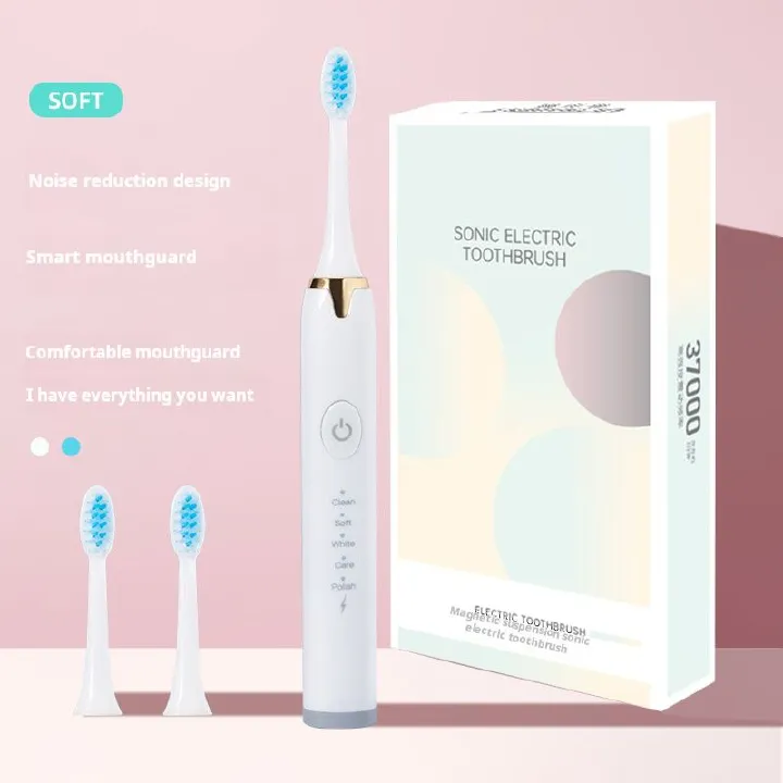 updated version,Sonic Electric Toothbrush, Soft Bristles, Noise Reduction Design, Smart Mouthguard, Comfortable to Use, Multiple Modes (Clean/Soft/White/Glow), 37000 Vibrations per Minute,