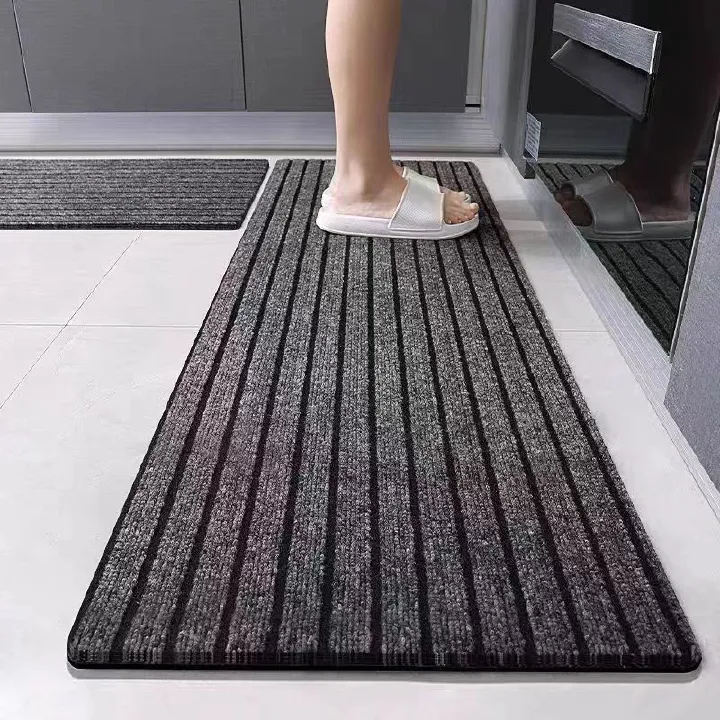 50X80CM  Long - strip floor mat, featuring a modern striped design. Made of durable material, suitable for home entrances or kitchen areas. Provides anti - slip protection,