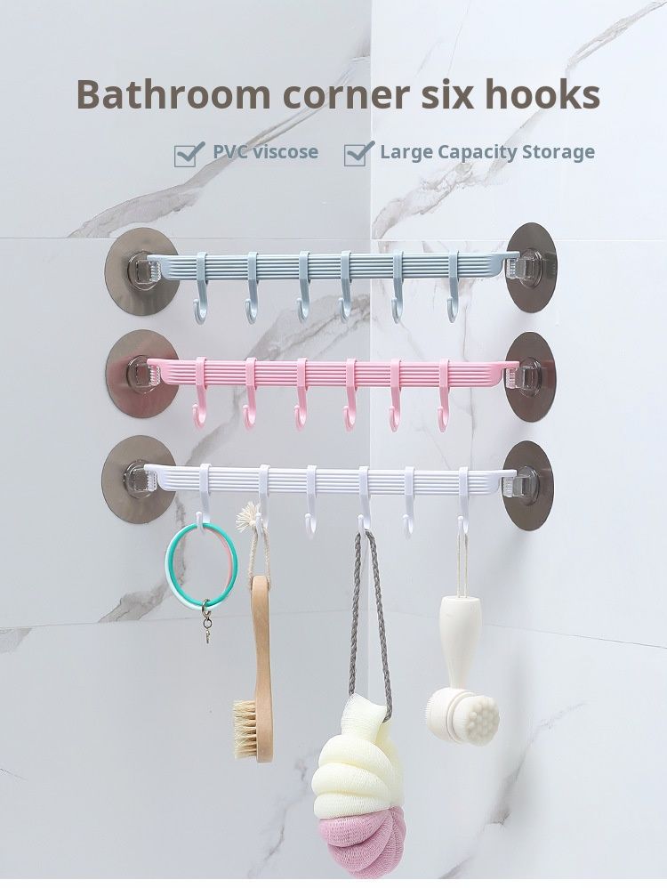 White, No - Trace Adhesive Wall Hook, 36*7CM, 95g, Ideal for Hanging Towels, Kitchen Utensils or Other Small Items in Bathroom or Kitchen. No - Drilling Installation, Convenient and Practical.