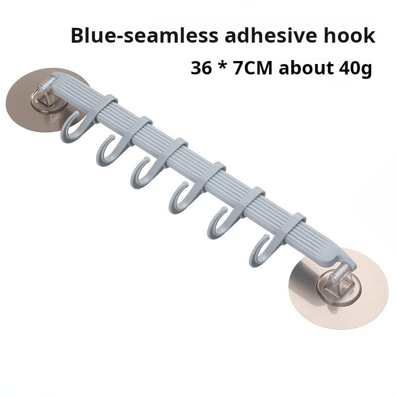 White, No - Trace Adhesive Wall Hook, 36*7CM, 95g, Ideal for Hanging Towels, Kitchen Utensils or Other Small Items in Bathroom or Kitchen. No - Drilling Installation, Convenient and Practical.
