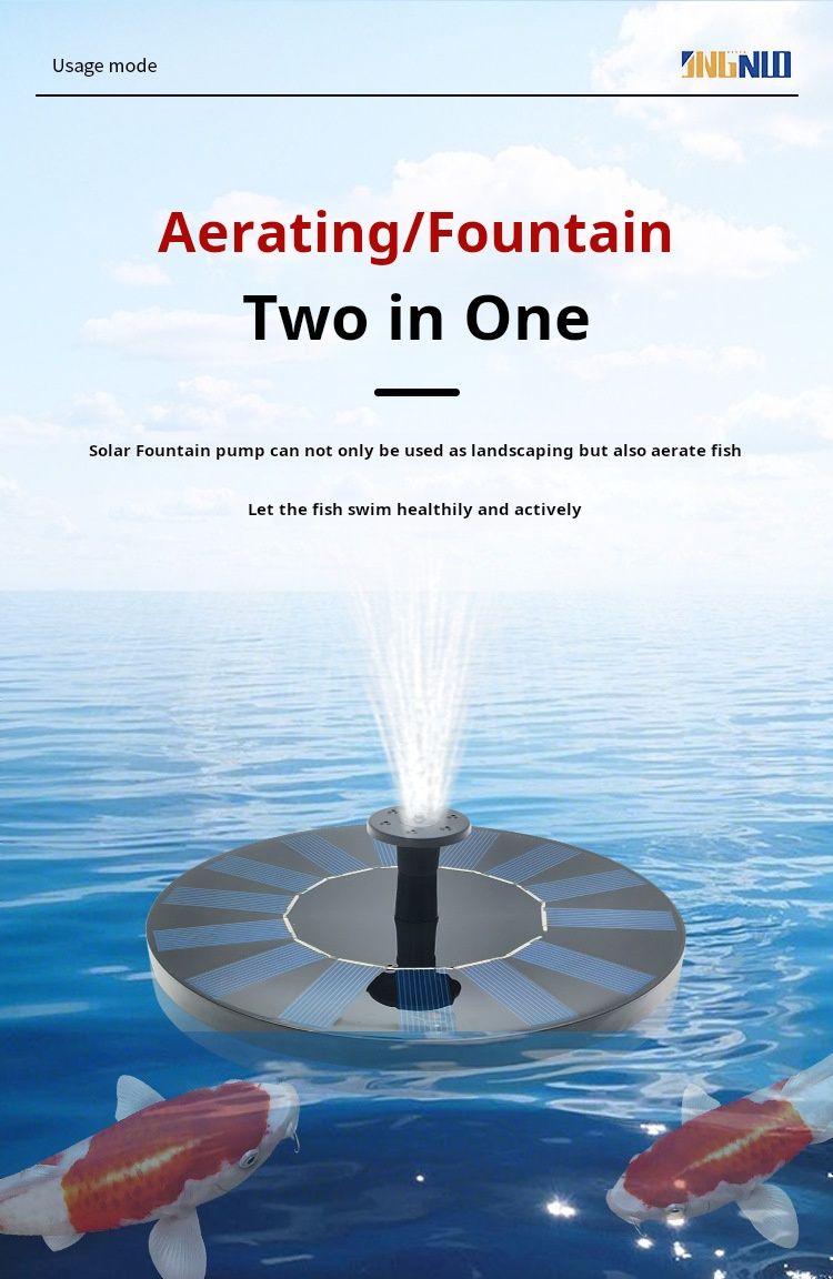 Mini Solar - powered Fountain Pump,Solar Fountain Solar Water Fountain Garden Pool Pond Outdoor Solar Panel Garden Decoration   13CM Diameter, 7V/1W Solar Panel, 0.5 - 0.85W Pump Power,