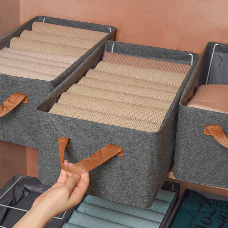 47*28*20 CM  Fabric folding storage box, home wardrobe storage solution, clothes and pants storage, drawer-style storage box, layering organizing gadget，There are three colors to choose from.