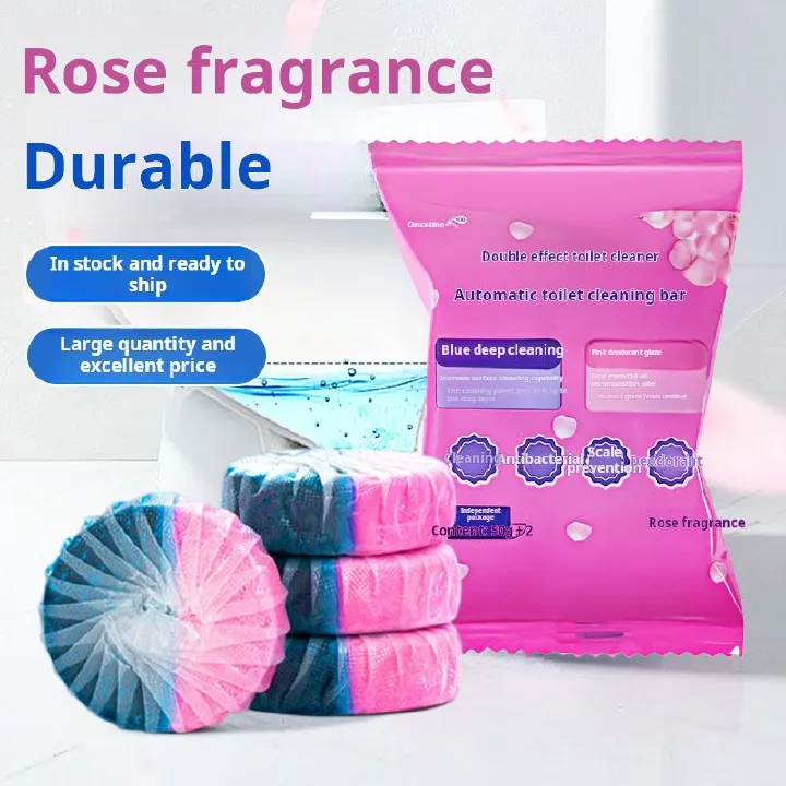 Rose - Scented Toilet Cleaning Tablets, Long - lasting and Durable Formula, Effectively Removes Stains, Freshens Toilet with Delicate Rose Fragrance, Ideal for Regular Toilet Maintenance,