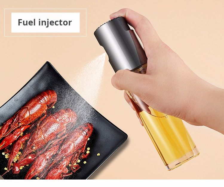 Kitchen press - action oil spray bottles. Made of glass, they help control oil usage. Ideal for cooking and grilling, these bottles spray oil evenly.They can also hold condiments like oil and vinegar。