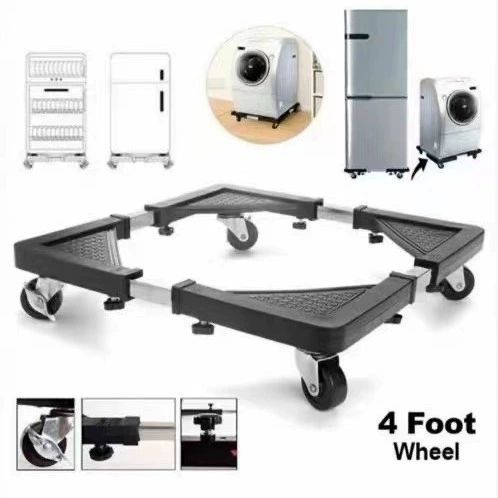 This four - legged movable base is for home appliances such as fridges and washing machines. With wheels, it enables easy relocation for cleaning or repositioning. Made of sturdy materials。