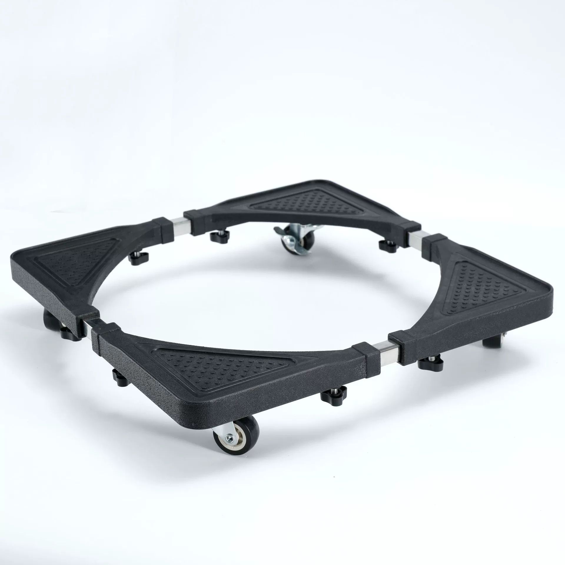 This four - legged movable base is for home appliances such as fridges and washing machines. With wheels, it enables easy relocation for cleaning or repositioning. Made of sturdy materials。
