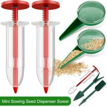 Sowing tools, a gardening tool. It consists of a transparent syringe and a red push - button. Seeds can be loaded into it. When in use, pressing the button can accuratelysowse。