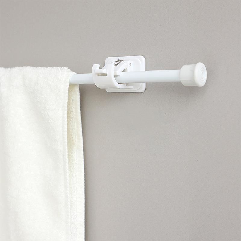 Bathroom curtain rod hook support frame, with adjustable length, can be fixed to the wall without nailing.