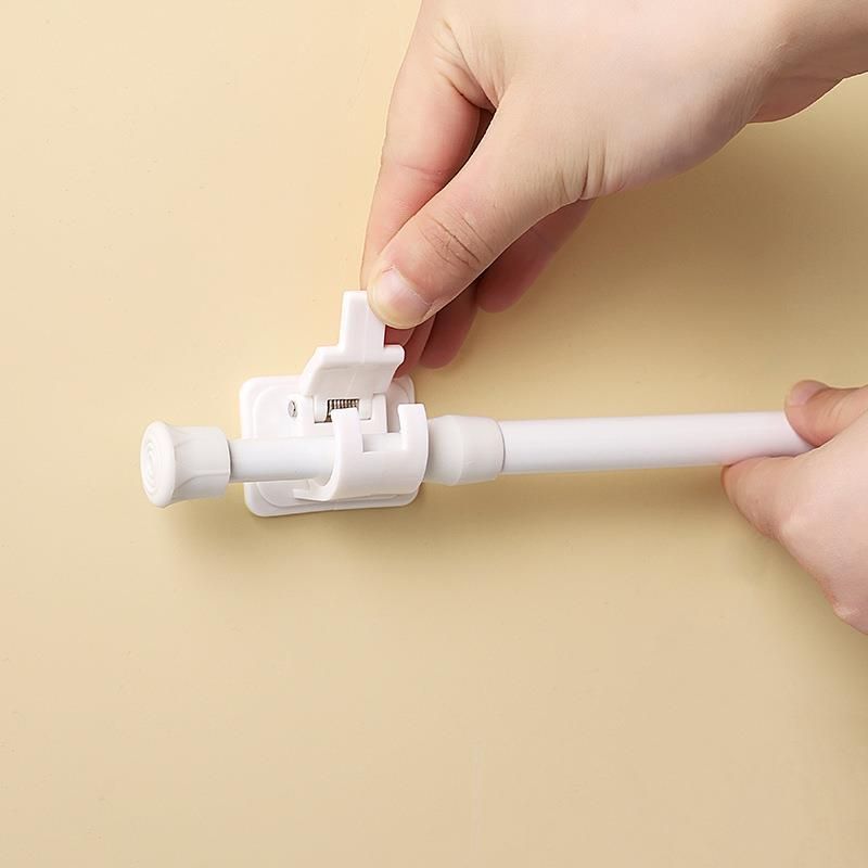 Bathroom curtain rod hook support frame, with adjustable length, can be fixed to the wall without nailing.