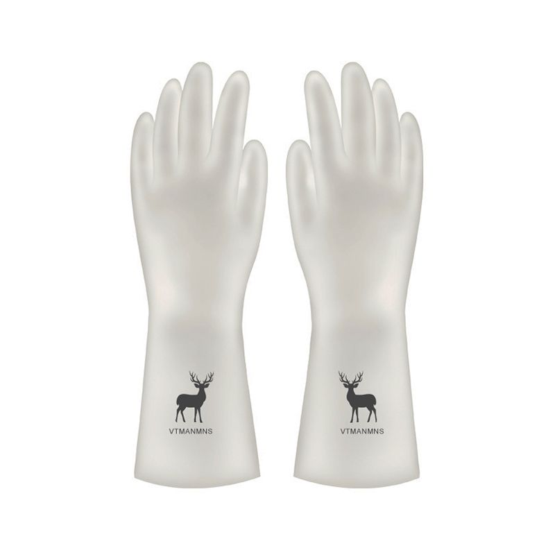 Three-color mixed-color waterproof dishwashing gloves, SIZE: M  .suitable for kitchen cleaning tasks such as washing dishes and washing vegetables.