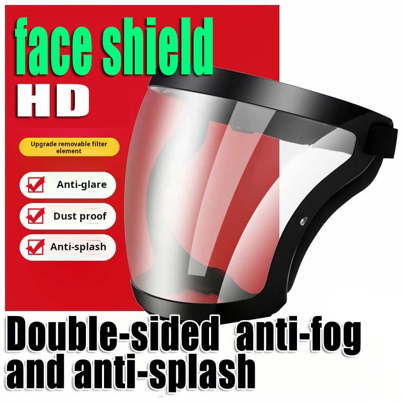 High - definition Protective Face Shield, Upgraded Removable Filter Element, Anti - glare Function to Reduce Eye Discomfort, Anti - dust Feature Blocks Particles, Anti - splash Design Prevents Liquid/