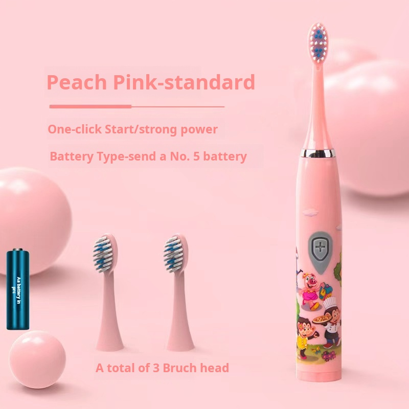 Innovative Nursing Electric Toothbrush, Red Color, 4 Smart Cleaning Modes (Clean/Polish/White/GumCare), Suitable for Children and Babies, Gentle Vibration Frequency, One - click Switch - off, Cartoon