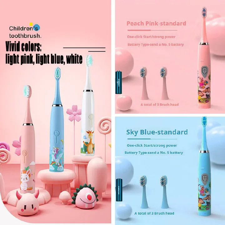 Innovative Nursing Electric Toothbrush, Red Color, 4 Smart Cleaning Modes (Clean/Polish/White/GumCare), Suitable for Children and Babies, Gentle Vibration Frequency, One - click Switch - off, Cartoon