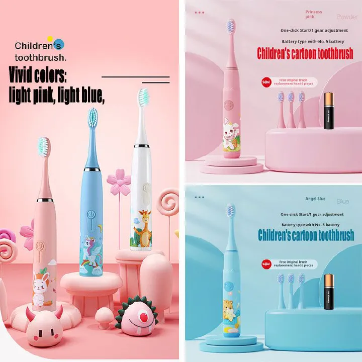 Innovative Nursing Electric Toothbrush, Red Color, 4 Smart Cleaning Modes (Clean/Polish/White/GumCare), Suitable for Children and Babies, Gentle Vibration Frequency, One - click Switch - off, Cartoon