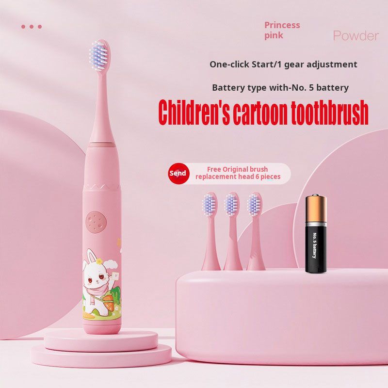 Innovative Nursing Electric Toothbrush, Red Color, 4 Smart Cleaning Modes (Clean/Polish/White/GumCare), Suitable for Children and Babies, Gentle Vibration Frequency, One - click Switch - off, Cartoon
