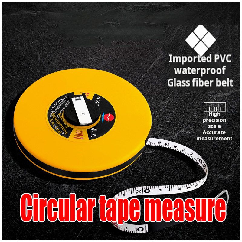 Fiber tape measure, 50m length, durable and flexible for construction, surveying, and large - distance measurements. Easy - to - use, reliable, precise, long - lasting, ideal for professionals and