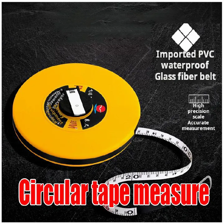 Fiber tape measure, 50m length, durable and flexible for construction, surveying, and large - distance measurements. Easy - to - use, reliable, precise, long - lasting, ideal for professionals and