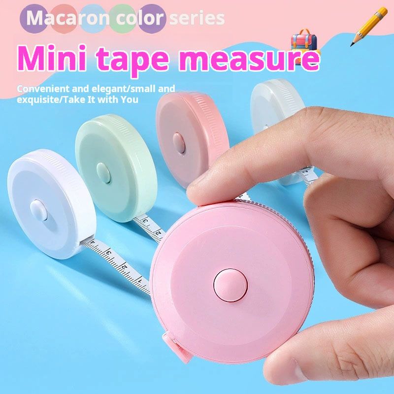 Colorful Retractable Tape Measures, Cute Design, Portable, for Body Measurement, Sewing, Fashion, Lightweight, Durable, Multiple Colors，The item whith (WHITE1+LIGHT BULE1) / BAG