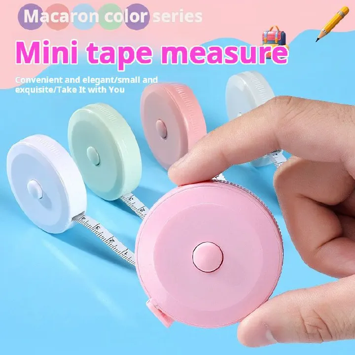 Colorful Retractable Tape Measures, Cute Design, Portable, for Body Measurement, Sewing, Fashion, Lightweight, Durable, Multiple Colors，The item whith (WHITE1+LIGHT BULE1) / BAG