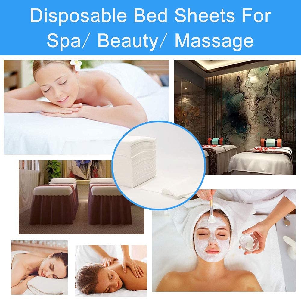 10 Pcs Disposable Bed Sheets,Massage Bed Sheets,Non-woven Disposable Waterproof Cloth Thicken Sterile Sanitary Napkins, Beauty Salon, Massage, Tattoo, pedicure, Hotel, Physiotherapy shop, Elderly care