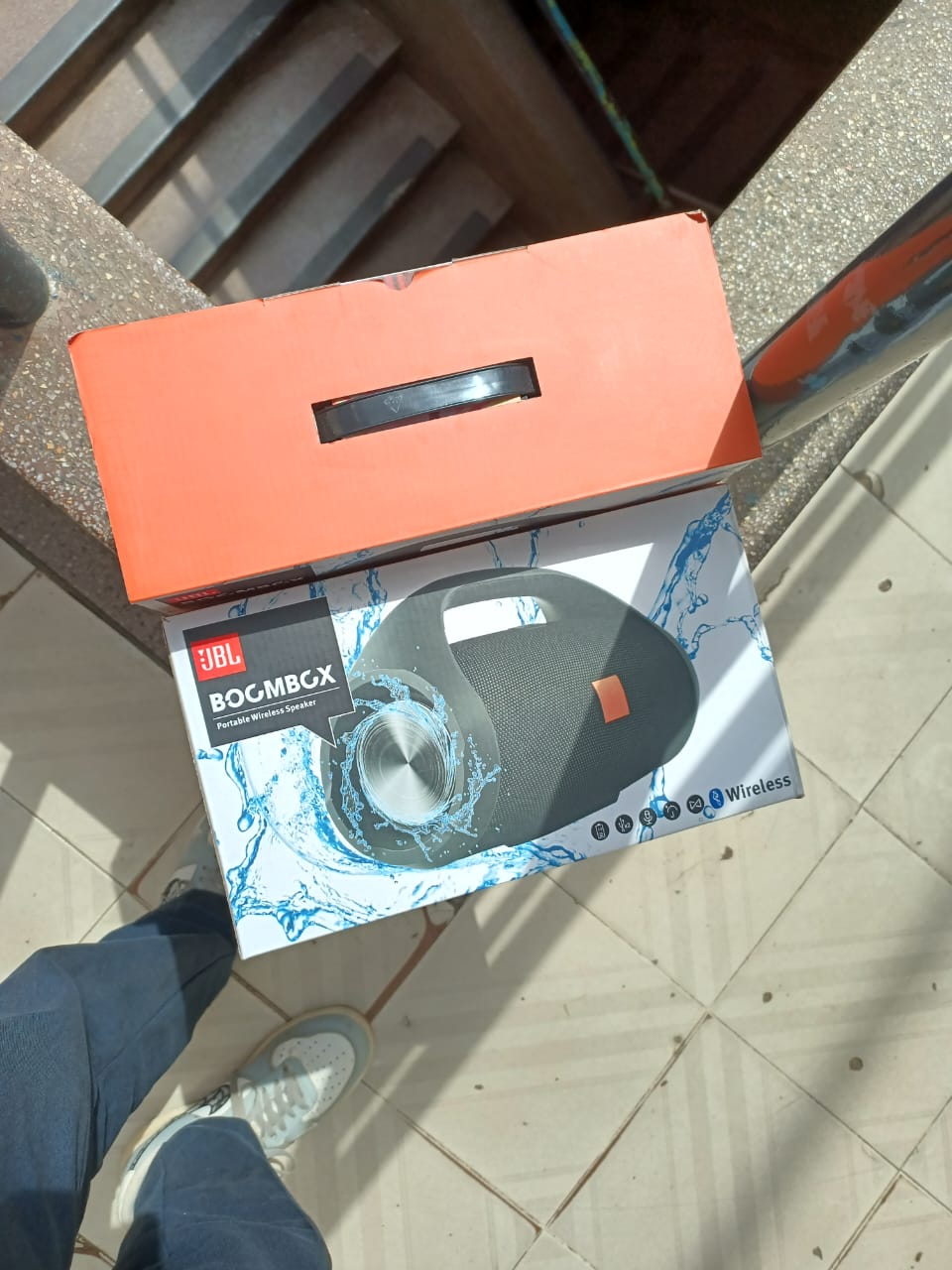 JBL Boombox Black Portable Bluetooth Speaker with Massive Sound, Deepest Bass, IPX7 Waterproof, 24H Playtime, PartyBoost