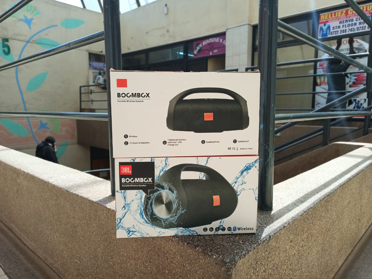 JBL Boombox Black Portable Bluetooth Speaker with Massive Sound, Deepest Bass, IPX7 Waterproof, 24H Playtime, PartyBoost