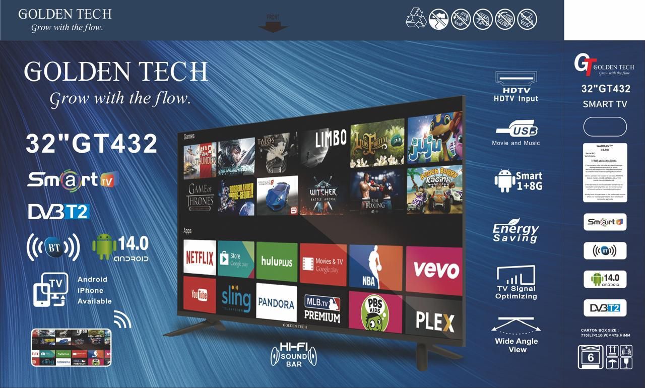 Golden Tech 32" Smart Andriod LED  Frameless TV