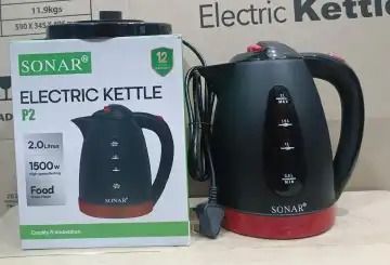 Sonar Stainless Steel 2.0Ltr Electric Kettle,1.5m Power Cord,1500W Fast Boil