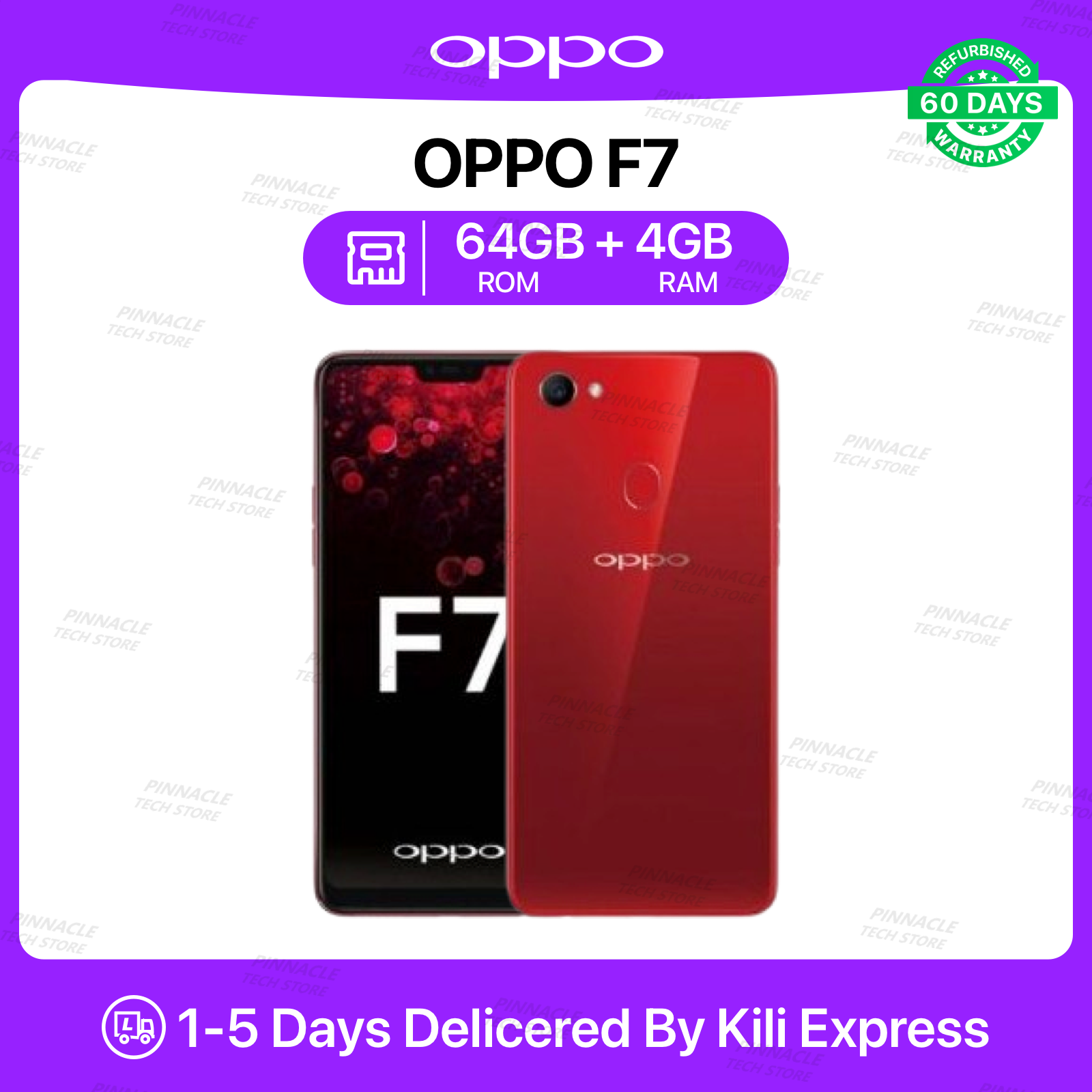 Refurbished OPPO F7 4GB RAM + 64GB ROM 6.23" 3400mAh 16MP+25MP Camera  (Dual SIM) Android Smartphones/ Mobile Phones
