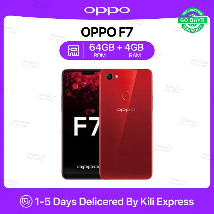 Refurbished OPPO F7 4GB RAM + 64GB ROM 6.23" 3400mAh 16MP+25MP Camera  (Dual SIM) Android Smartphones/ Mobile Phones