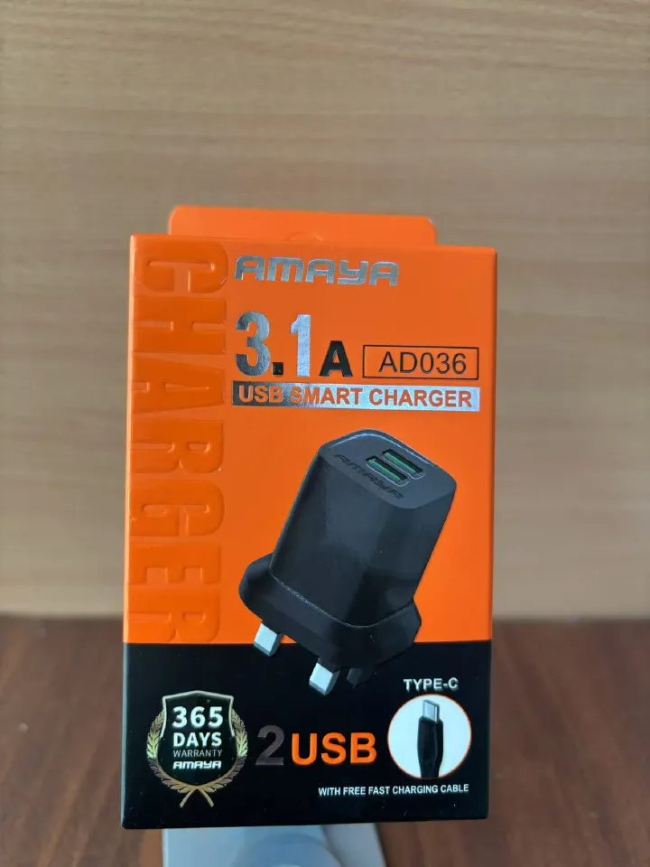 New Amaya 3.1A Dual USB Smart Charger – Fast Charging Adapter for Phones/ Amaya 3.1A  Charger