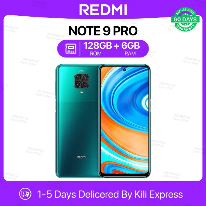 Refurbished Redmi Note 9 Pro 6GB RAM 128GB ROM 6.67'' 5020mAh 16MP+64MP Camera(Dual Sim) Android Smartphones/ Mobile phones