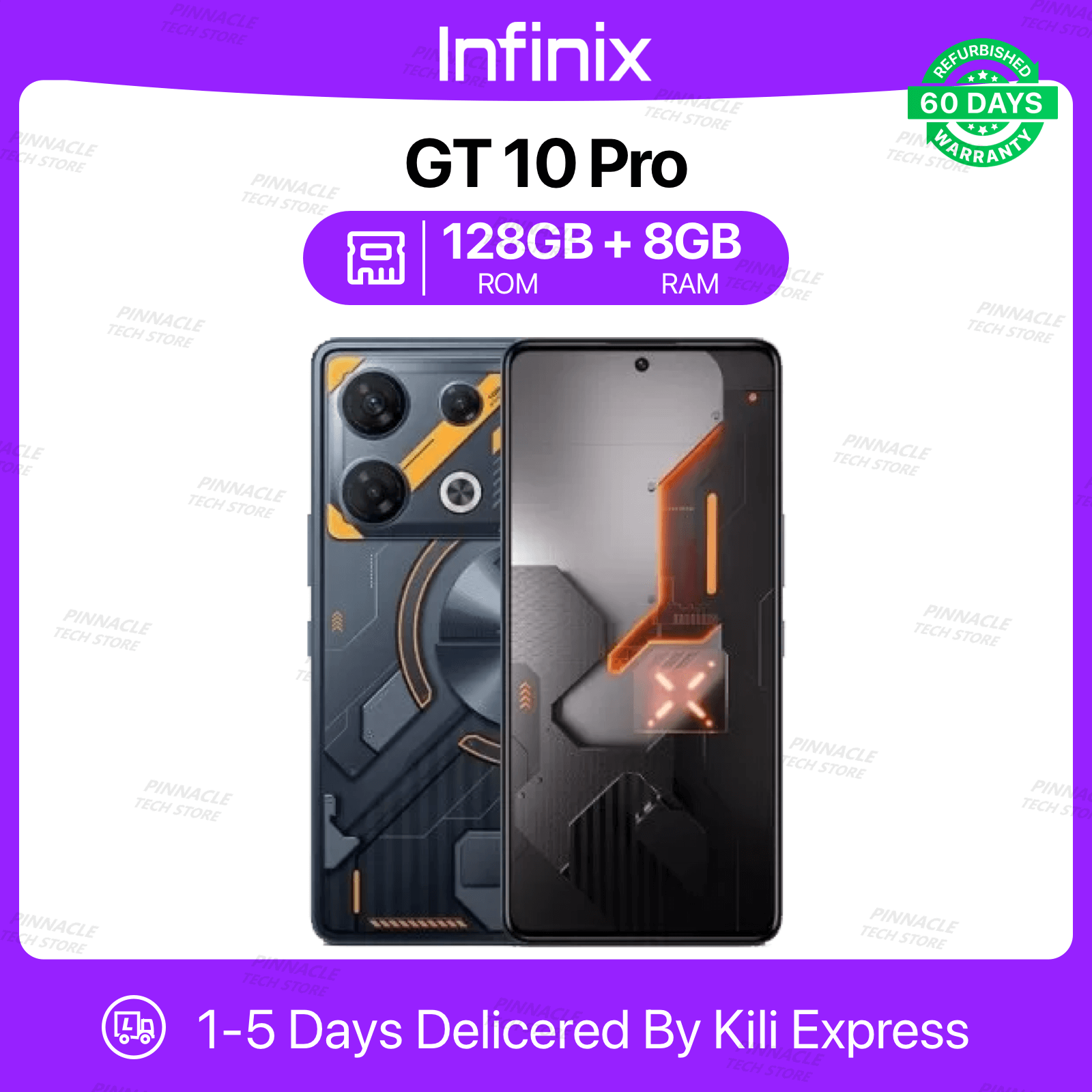 Refurbished Infinix GT 10 Pro 8GB RAM+ 128GB ROM 6.67'' Screen 5000mAh Battery 108MP+32MP Camera Mobile Phones/ Smartphones
