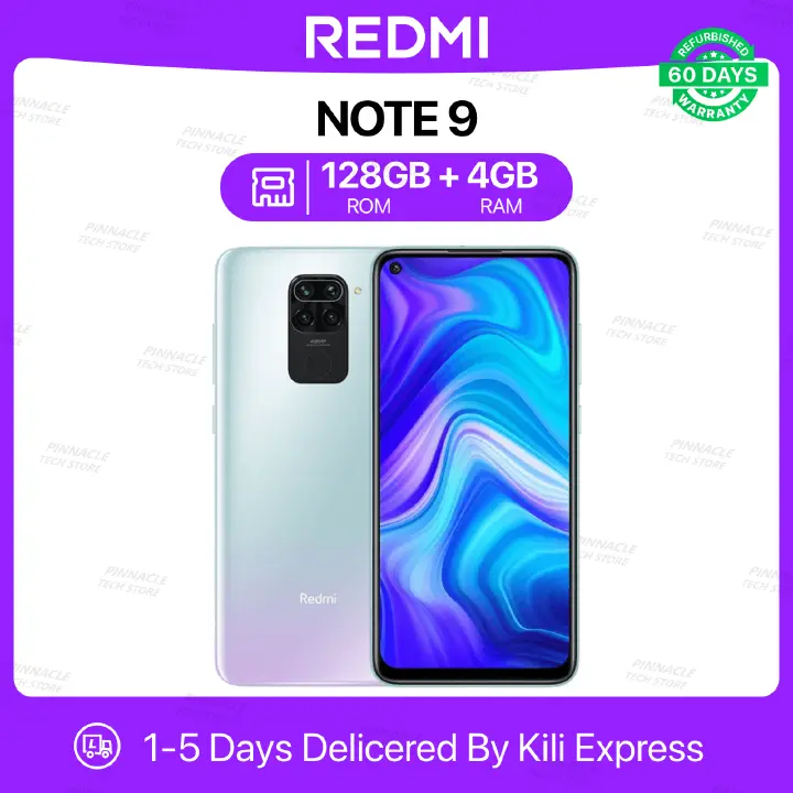 Refurbished Redmi Note 9 3/4GB RAM 64/128GB ROM 6.53'' 5020mAh 13MP+48MP Camera(Dual Sim) Android Smartphones/ Mobile phones