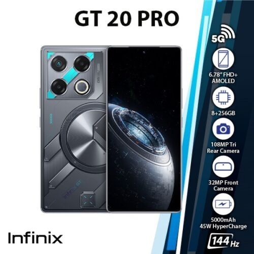 Refurbished Infinix GT 10 Pro 8GB RAM+ 128GB ROM 6.67'' Screen 5000mAh Battery 108MP+32MP Camera Mobile Phones/ Smartphones