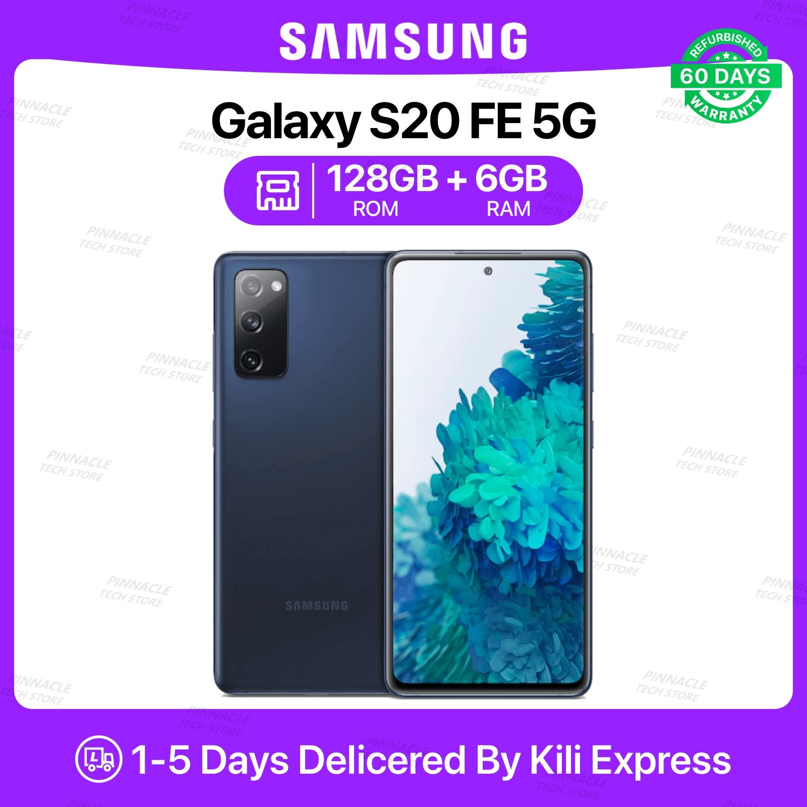 Refurbished Samsung Galaxy S20 FE 5G 6GB RAM 128GB ROM 6.5'' Screen  4500mAh Battery 32MP+12MP Camera (Dual SIM) Android Smartphones/Mobile phones