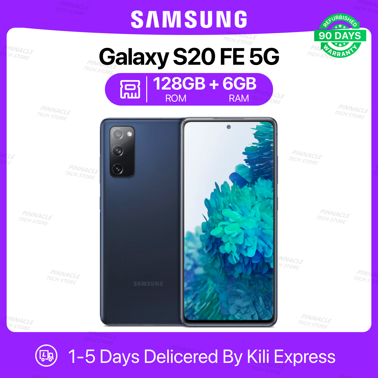 Refurbished Samsung Galaxy S20 FE 5G 6GB RAM 128GB ROM 6.5'' Screen  4500mAh Battery 32MP+12MP Camera (Dual SIM) Android Smartphones/Mobile phones