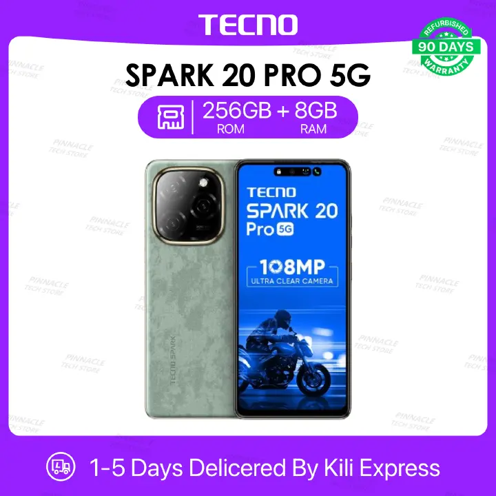 Refurbished Tecno Spark 20 Pro 5G 8GB RAM 256 ROM 6.78'' 32MP+108MP Camera 5000mAh (Dual SIM) Android Smartphones/ Mobile Phones