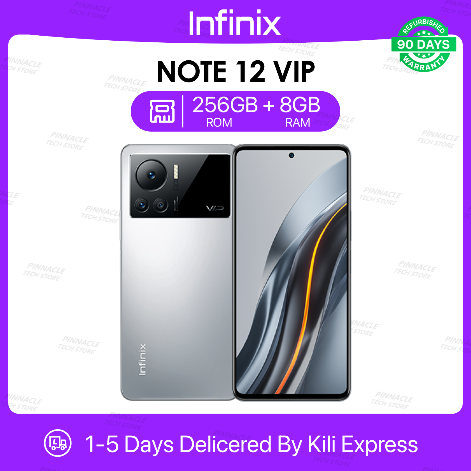 Refurbished Infinix Note 12 VIP 8GB RAM + 256GB ROM 6.7" 4500mAh 108MP+16MP Camera (Dual SIM) Android Smartphones/ Mobile Phones